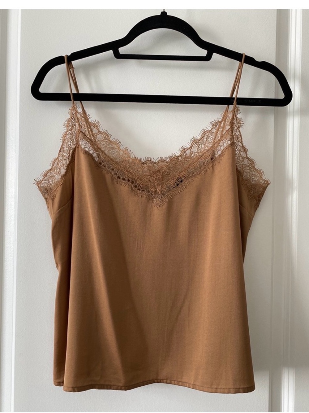 Banana Republic Lace Trim Camisole Dark Camel Sz M